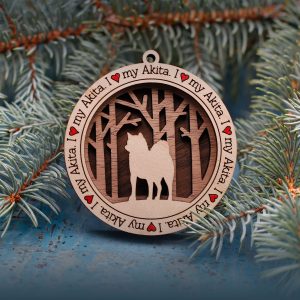 Customized Dog Ornament: Akita