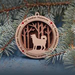 Customized Dog Ornament: Alaskan Malamute